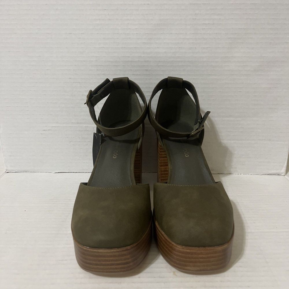 House of Harlow Revolve Tanner‎  Mary Jean Block Heel platform  Size 8.5 green - Picture 2 of 9